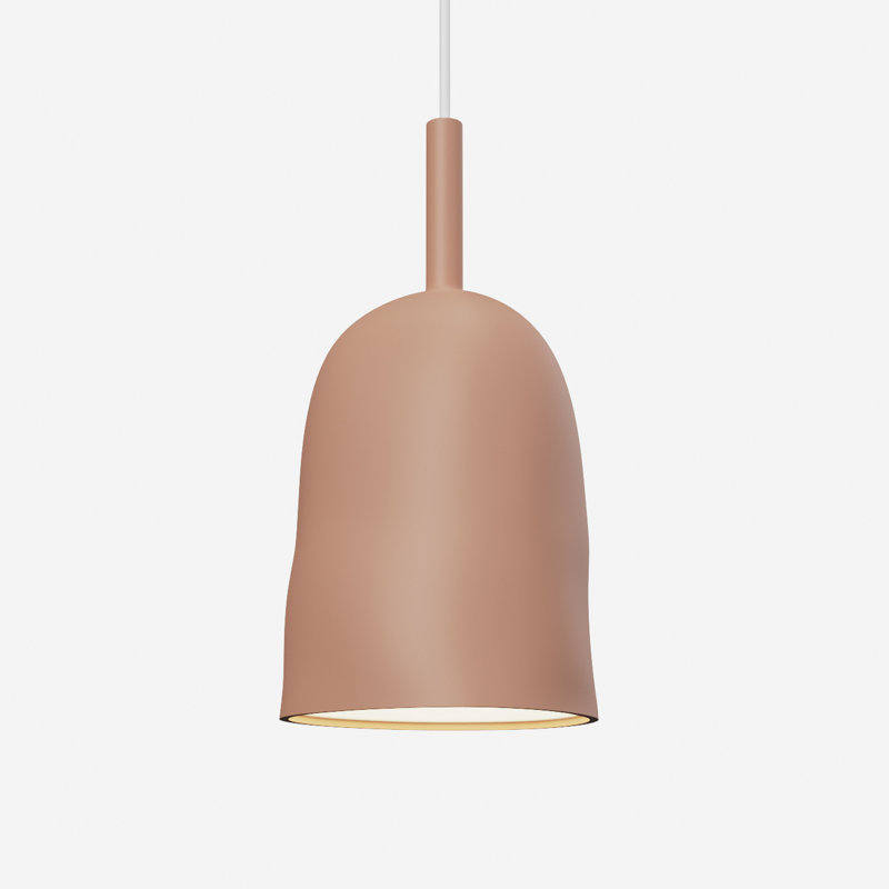 Vessel Pendant Light, 18" H x 14.5" W x 9" D, White, Blossompink
