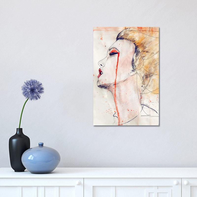 Orange Velvet by Leigh Viner - Painting on Canvas, 30.48 cm H x 45.72 cm W, Wrapped Canvas