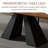 86'' Rectangular Dining Table for Dining Room, Kitchen Table with Black Stainless Steel Base