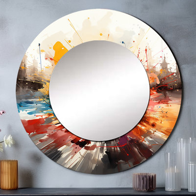 Casino Royale I - miroir mural de casino, miroir décoratif rond moderne, impression d'art en métal