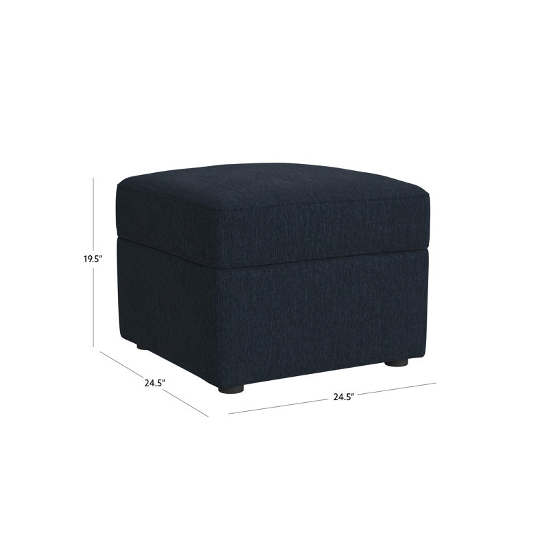 Lockheart 24.5” Storage Ottoman, Blue