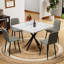 Table de salle à manger 38,6 po, plateau blanc et base en fer, assemblage facile à nettoyer, table peu encombrante pour la pièce, taille, pieds, assemblage-45577930