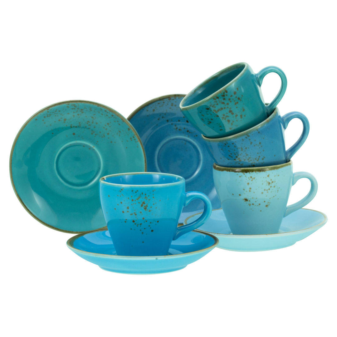 8-tlg. Bistrotassen Espresso-Set Nature Collection AQUA für 4 Personen