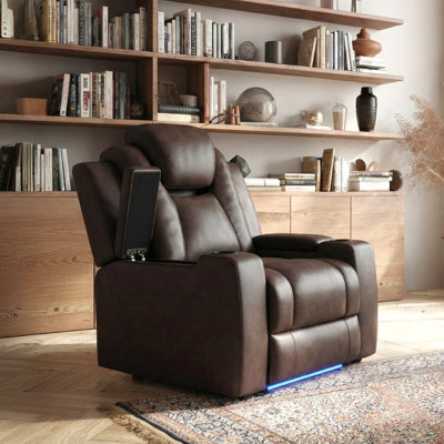 Fauteuil inclinable électrique rétro en cuir écologique