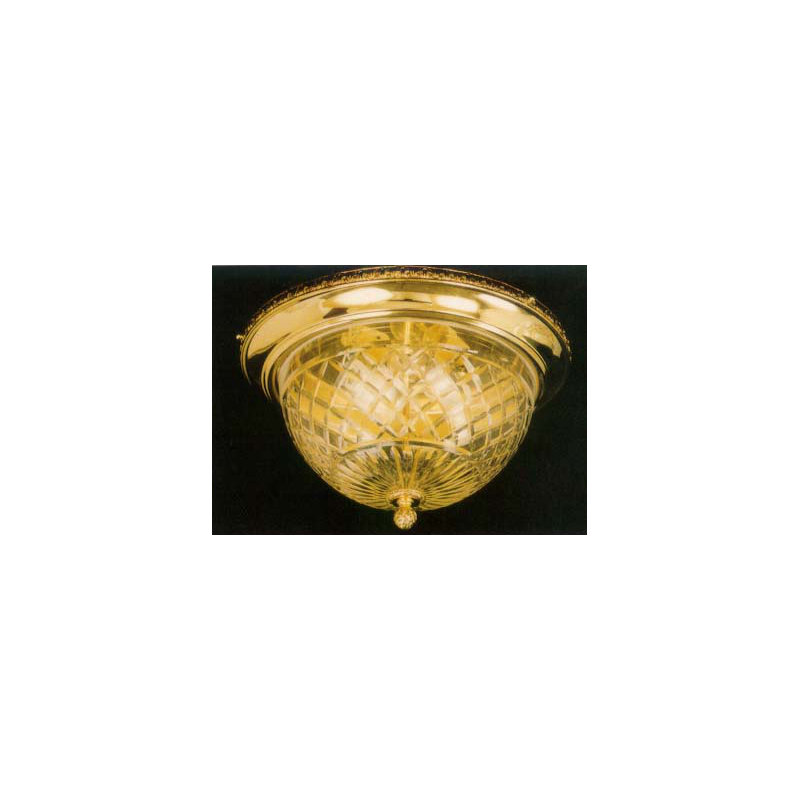 Dewar Glass Flush Mount, French Gold