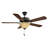 52" Garrett 5 - Blade Standard Ceiling Fan in Oil Rubbed Bronze with Walnut and Chestnut Blades with Pull Chain and Light Kit Included-20361275