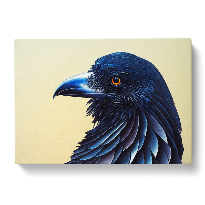 Classic Raven Bird - Wrapped Canvas, 35cm H x 50cm W x 3cm D