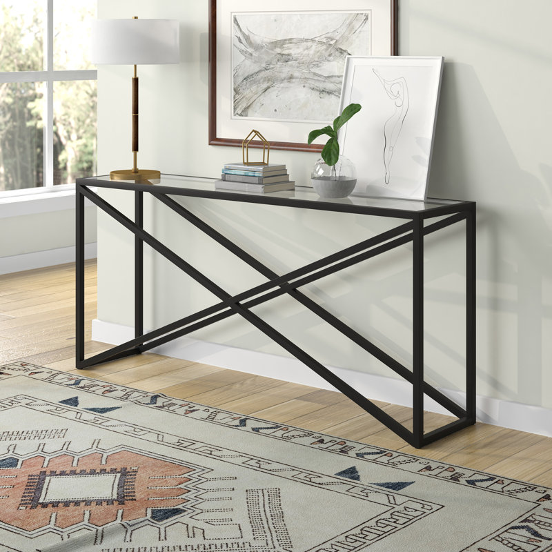 Calix Console Table, Blackened Bronze, 30" H x 64" W x 14" D