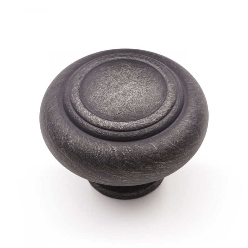 Poignée champignon Ringed CK Series, Diamètre du bouton 1,5 po, Nickel vieilli