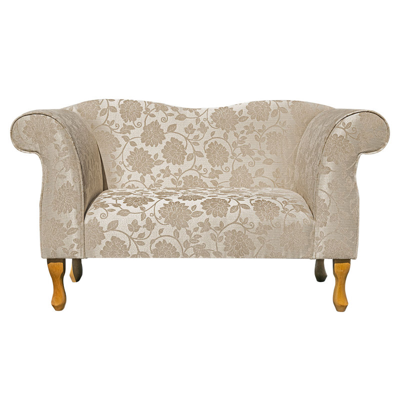 Beige Floral Chaise Sofa