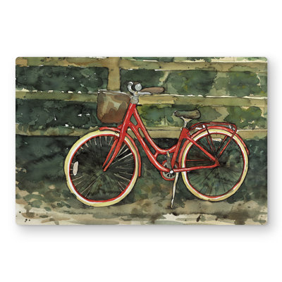 Riding in the Woods Metal Print | Red Bicycle Home Decor