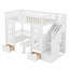 Lit simple superposé simple avec table convertible - Robuste Aucun sommier requis, L 93,1 po x l 42,1 po x H 77,25 po-116615649