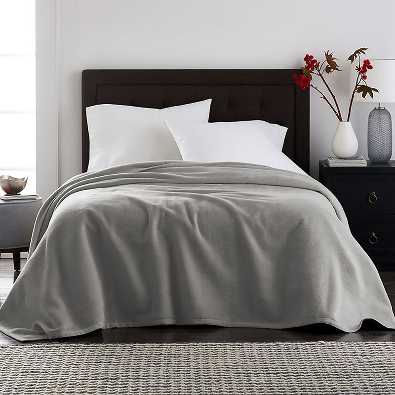 Couverture en peluche veloutée, Très grand, Gris foncé