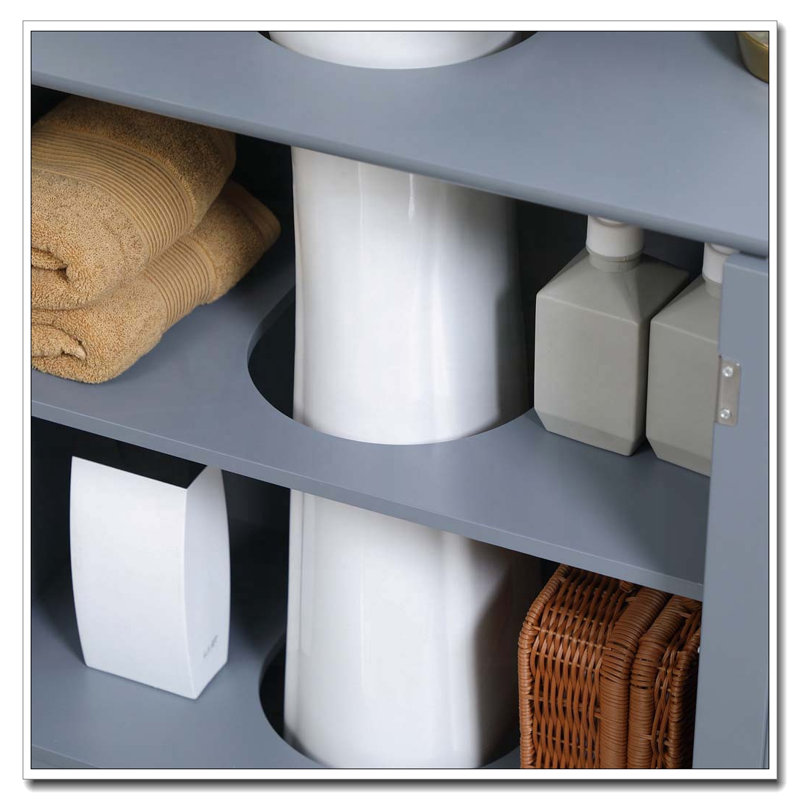 Under Sink Bathroom Cabinet with Space-Saving U-Shape & Adjustable Shelf