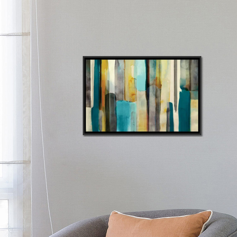 « tissé », reproduction sur toile, H 18 po x l 26 po x P 1,5 po, Toile avec cadre noir, Pas de tapis