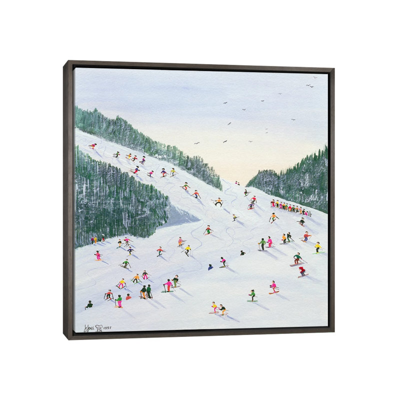 «Ski-Vening», 1995 - reproduction d'art mural - toile encadrée, Gris, H 37 po x l 37 po