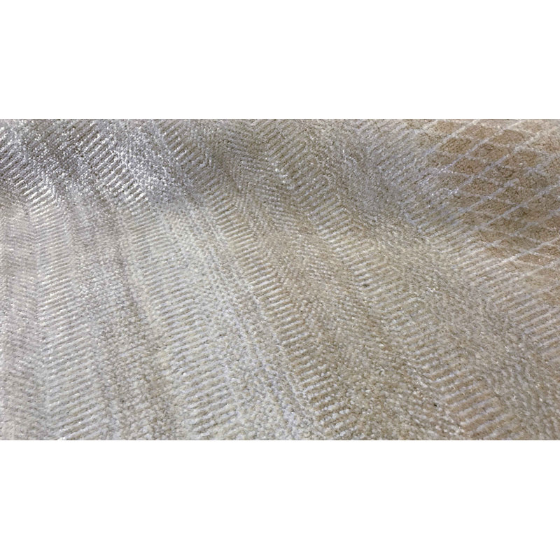 Hand-Knotted High-Quality Ivory Area Rug