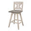 Ensemble de 2 chaises pivotantes à hauteur de comptoir en bois blanc et gris