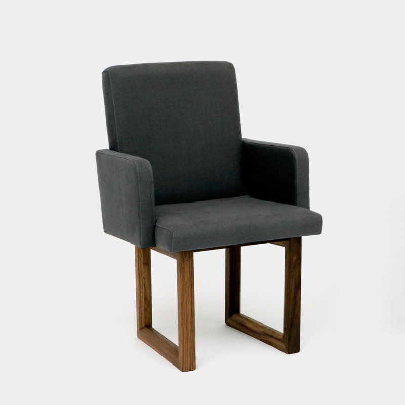C2 W Upholstered Arm Chair, Mineral Velvet