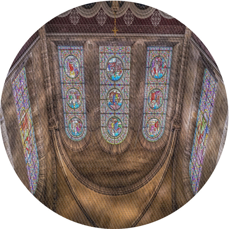 Tapis brun Elyas, Rond 7 pi