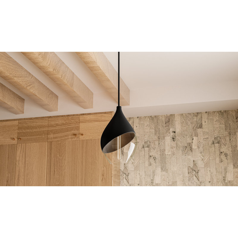 Luminaire suspendu 1 lumière Drover, Noir mat