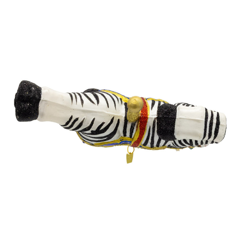 Ornement de carrousel zèbre de la collection Bellissimo Glass de Kurt Adler, 16,5 cm