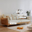 Coussin beige modulaire en similicuir