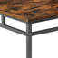 Table de bar rustique brun 5 pièces - Panneau de particules et métal, conception structurelle solide, idéale pour les petits espaces, capacité de charge de 350 lb avec tabourets hauts, fabrication industrielle, zones d'assemblage facile
