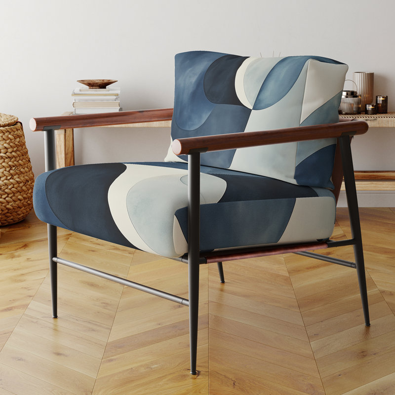 Chaise d'appoint Abstract Shapes, Brown Round Arms