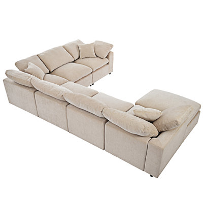 Canapé modulaire surdimensionné en U avec repose-pieds U_Style