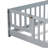  Full Size Floor Bed for Toddler, Solid Wood Floor Bed with Door and Fence Guardrail, Montessori Floor Bed for Boys, Girls, Grey-1558575696