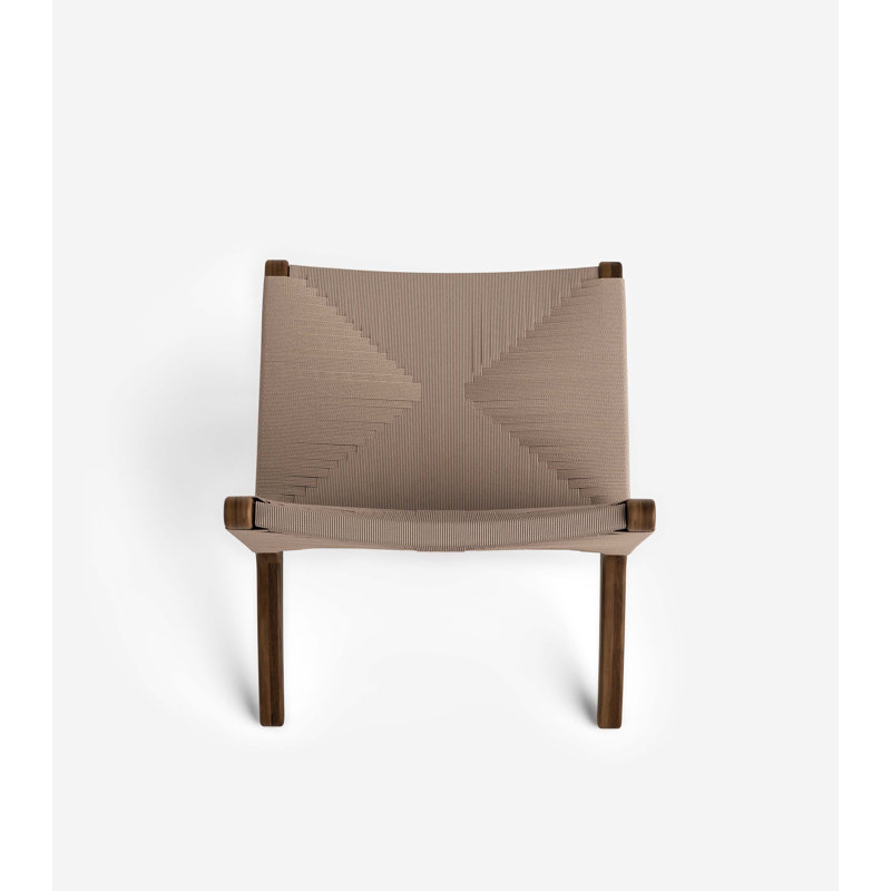Masaya Lounge Chair, Coffee / Khaki Cross Braided Cord