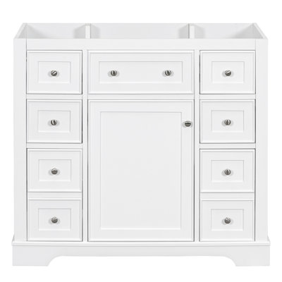 Meuble-lavabo 36 po sans lavabo, base d'armoire seulement, une armoire et six tiroirs