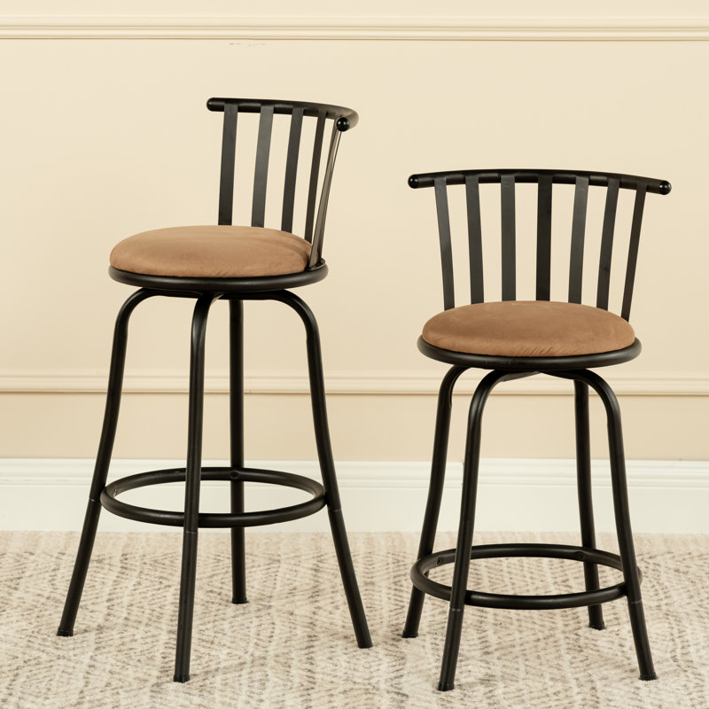 Agda Upholstered Counter Stool with Metal Frame, Rose