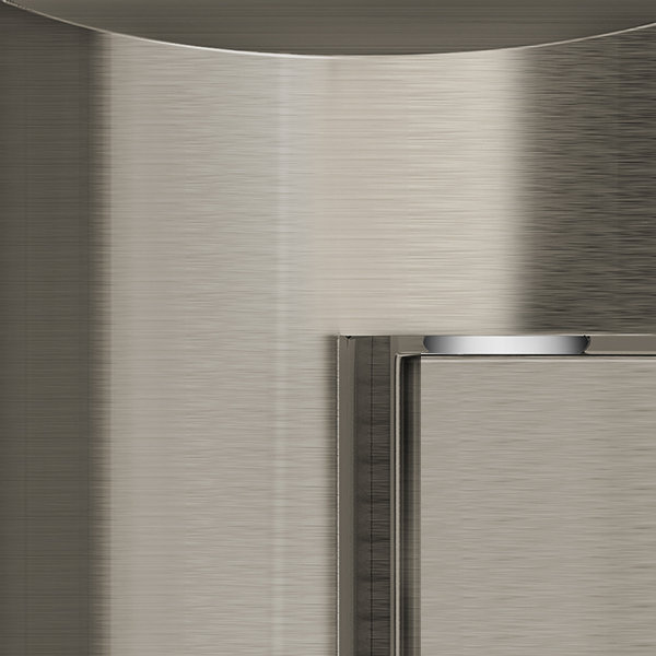 Unidoor Plus 45.5" W x 34.375" D x 72" H Frameless Pivot Rectangle Shower Enclosure with Fixed Panel