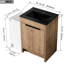 Meuble-lavabo de salle de bain 36 po avec céramique en céramique noire et compartiments de rangement - Porte à fermeture en douceur, fabrication en contreplaqué 36 po-120994606-120994605