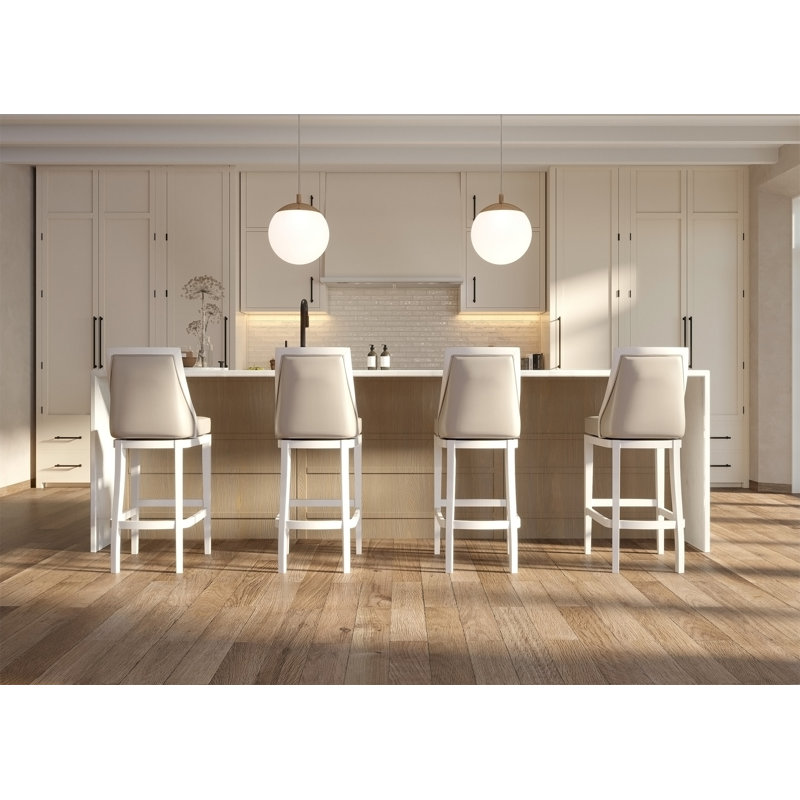 Tabouret de bar pivotant Ellis de 66 cm de hauteur avec dossier haut, 26