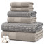 Ensemble de serviettes modernes 100% coton peigné jacquard en fils peignés Drucilla Modern