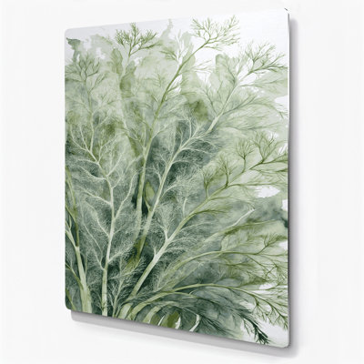 Watercolor Botanical 74 Green Metal Wall Art