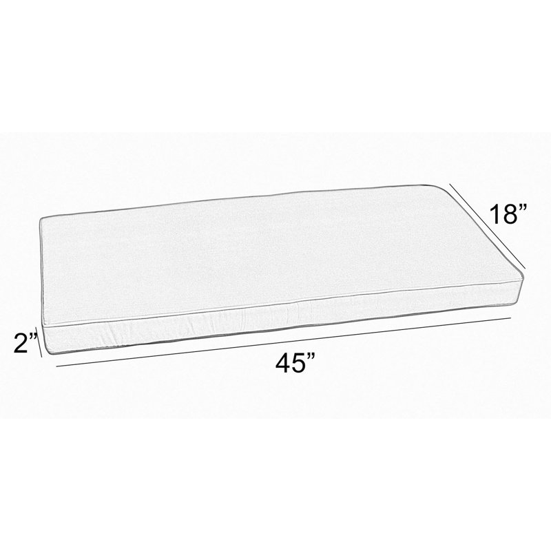 Arusha Outdoor 2'' Bench Cushion, 2" H x 45" W x 18" D