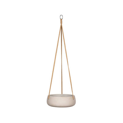 Gray Fiberstone Hanging Pot