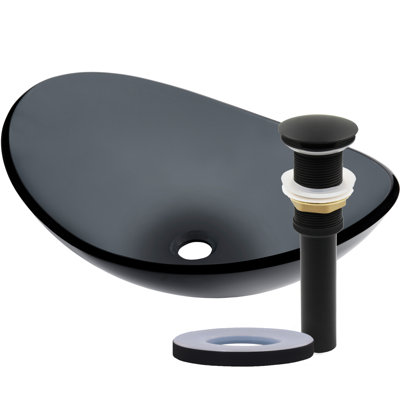 Lavabo de salle de bain vasque ovale en verre