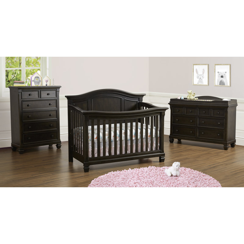 Commode double 6 tiroirs Glendale, Brun charbon