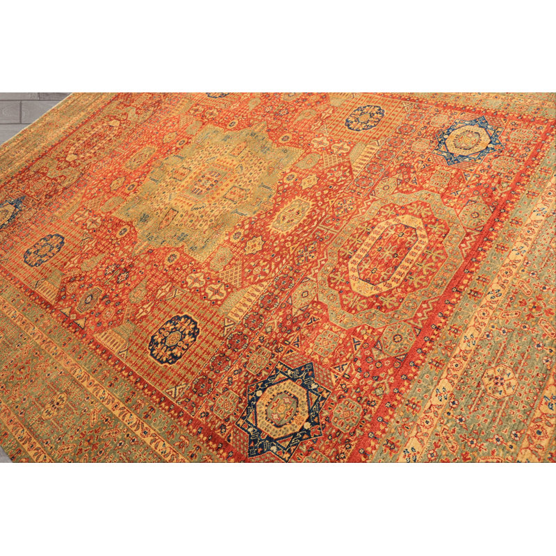 Tapis mauve en laine noué à la main 8 pi 11 po x 11 pi 5 po
