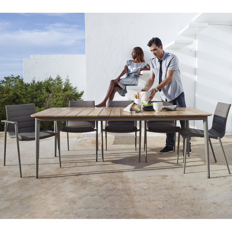 Core Outdoor, Teak, 35.5" W x 82.7" L x 29" H, Aluminum Taupe