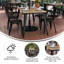 Table de restaurant commerciale en résine de polyester avec trou pour parasol 30 po x 60 po Guenot-1595980836