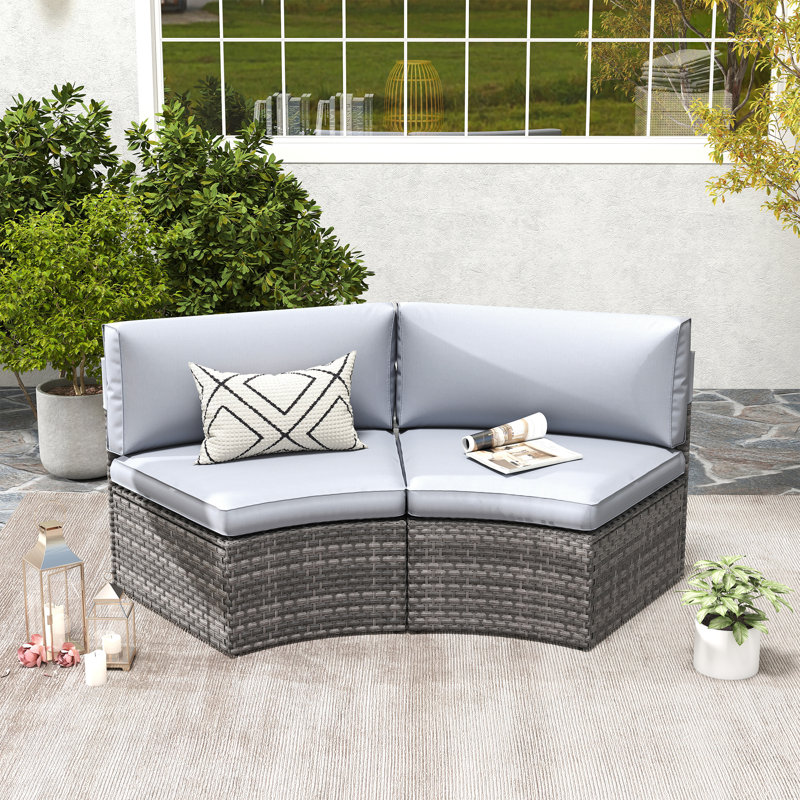 Chaise d'extérieur courbée avec coussins Gregory