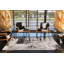 Tapis décoratif à motif abstrait noir et gris-884605867