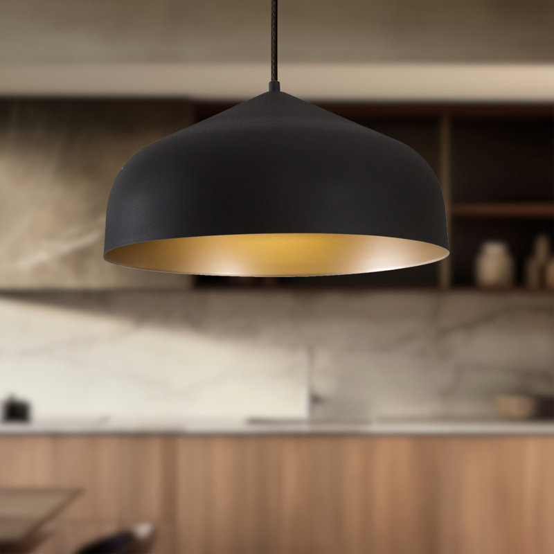 Helena 1 - Light Pendant, Black, Black/Gold, No Bulb Included