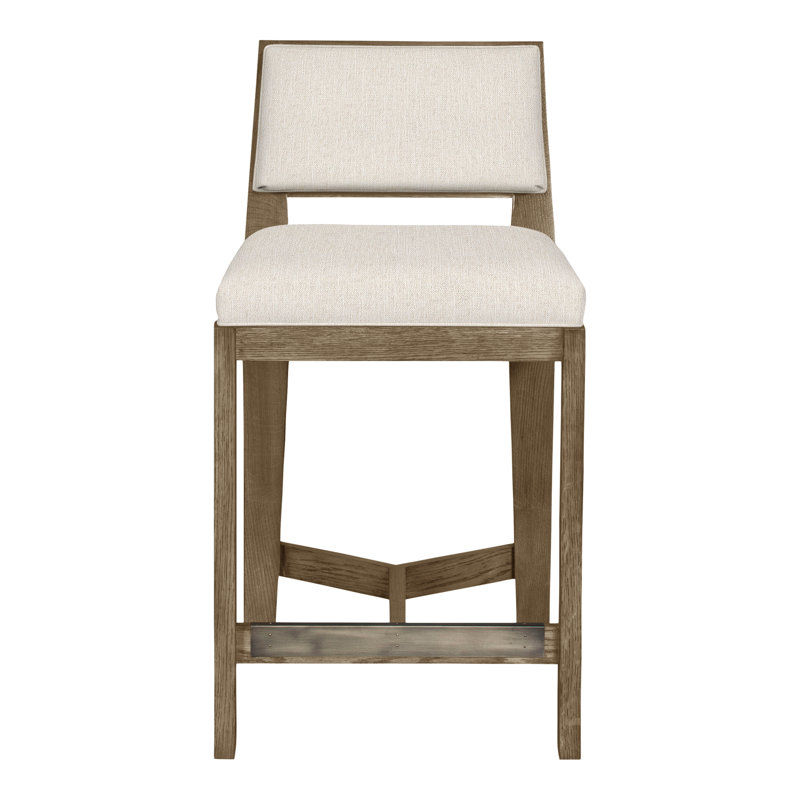 Scoville By Thom Filicia Upholstered Counter Stool with Solid Wood Frame, Hampton, Parchemin instantané